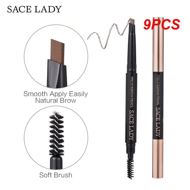 

9PCS Eyebrow Enhancer Automatic Eye Brow Pencil Eyebrow Pen With Brush Eye Brow Tattoo Pen Women's Cosmetics Eye Brow