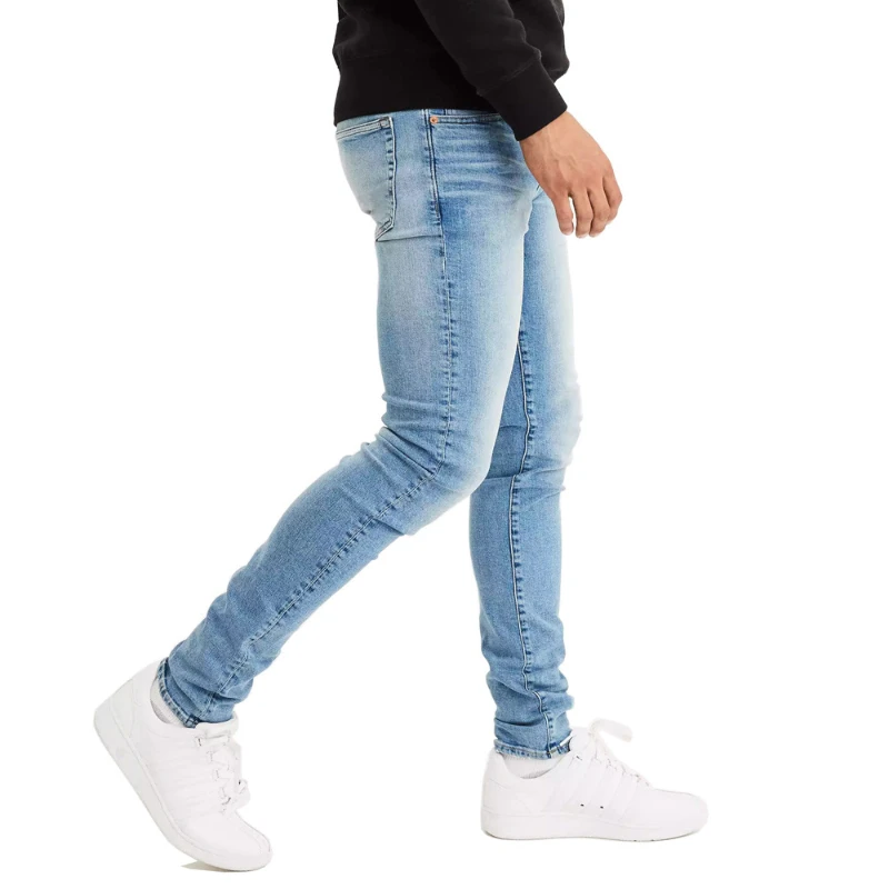 22FW Fashion High Quality Washed Jeans for Men Casual Pants Skinny Elastic Mid Waist Jeans Men Long Pants
