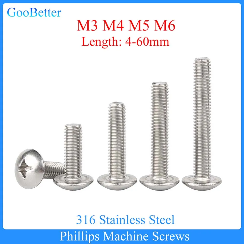 20/50 шт. полукруглая головка м3 М4 М5 М6 крестовые винты с большой круглой головкой