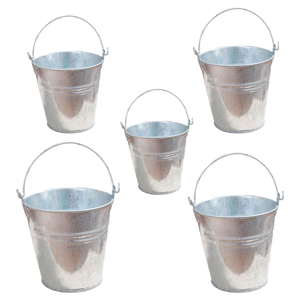

Tin Bucket Decorative Flower Pot Desktop Household Galvanized Succulent Accessory Wedding