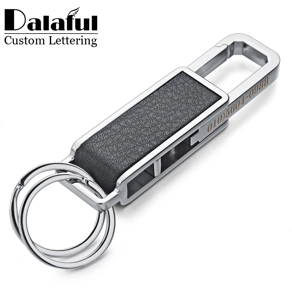 

High Quality Custom Lettering Keychains Rotatable Bottle Opener Tool Key Chains Ring Holder Leather Metal Waist Buckle K354 New