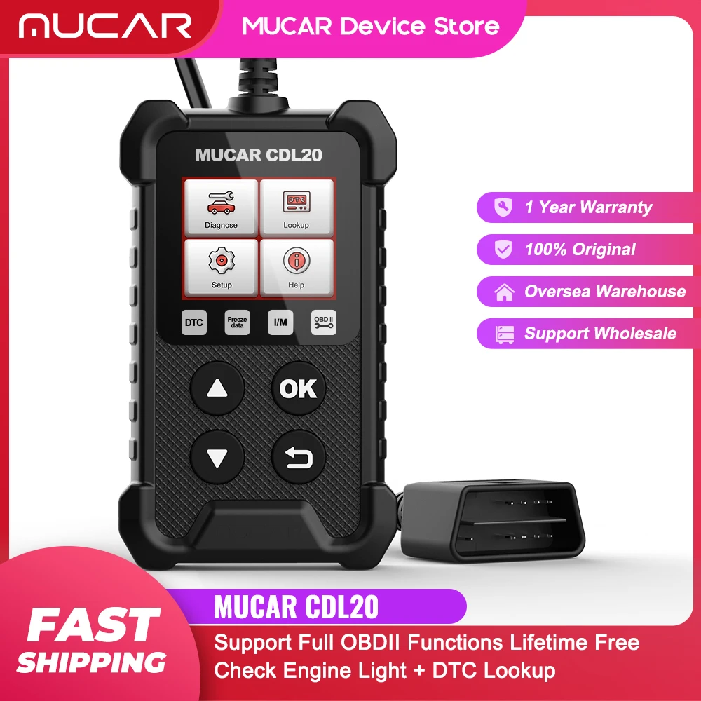 

MUCAR CDL20 Lifetime Free Obd2 Scanner Car Professional Auto Diagnostic Tools Automotivo Code Reader Check Engine System
