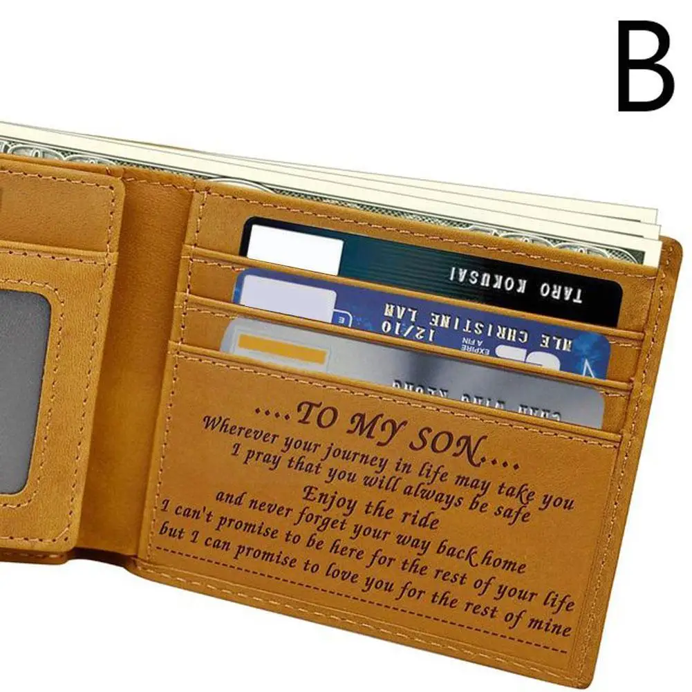

To My Son From Dad Father Wallet Letter Engraved Letter Xmas Birthday Best Christmas Wedding Gift Wallet Sale Graduation A9v8
