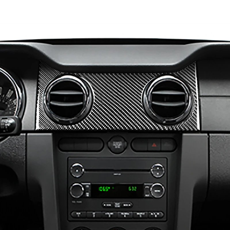 

Декоративные наклейки на переднюю панель вентиляционного отверстия, отделочные полосы из углеродного волокна для Ford Mustang 2005-2009, аксессуары ...