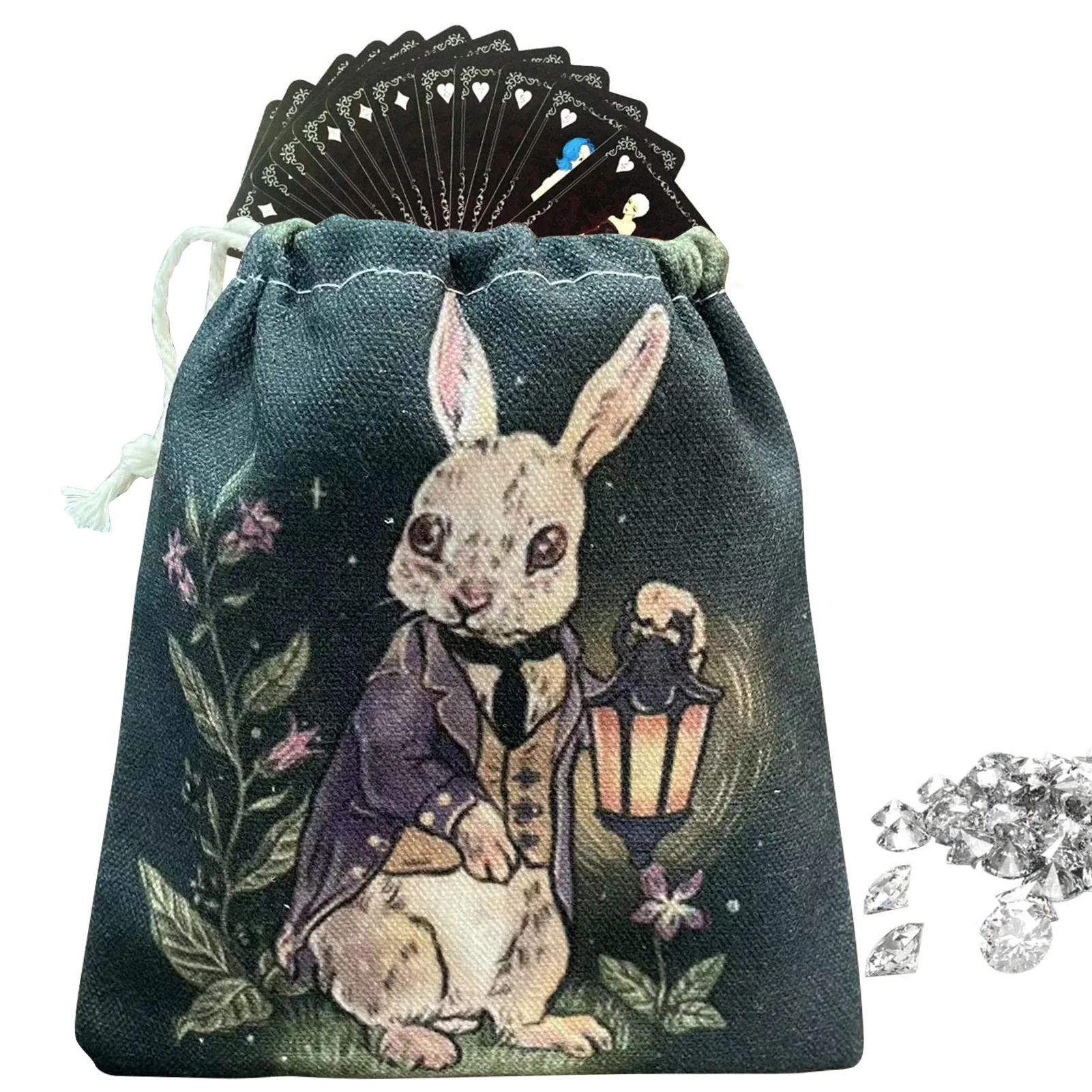 

Tarot Pouch Novel Ghost Festival Rabbit Printing Jewelry Storage Pouch 5.12x7.09in Storage Pouch For Tarot Enthusiasts Can Put