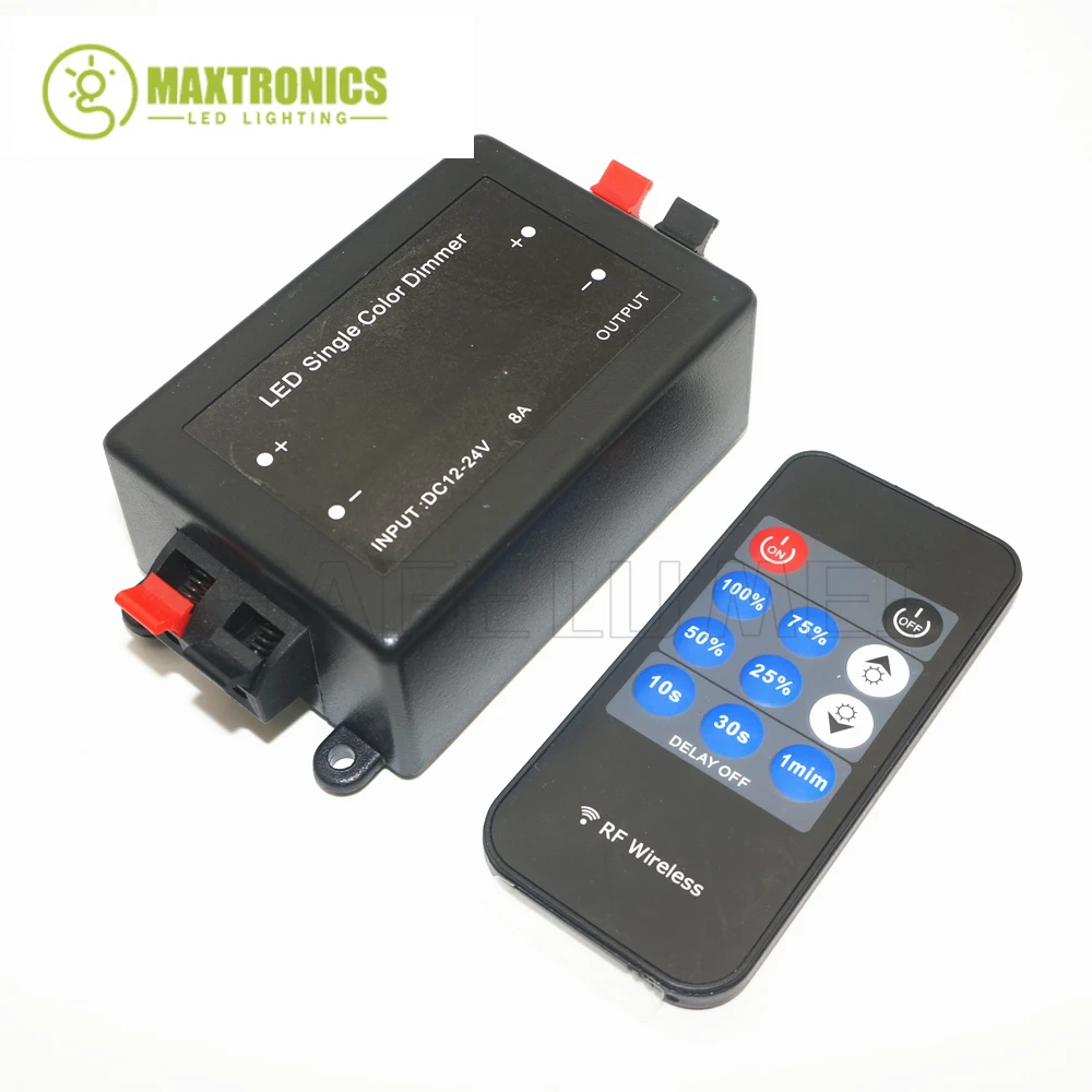 

DC12V-24V Mini 11key RF Wireless Remote Brightness Dimmer Switch Controller for 5050 3528 3014 Single Color LED Strip Light Tape