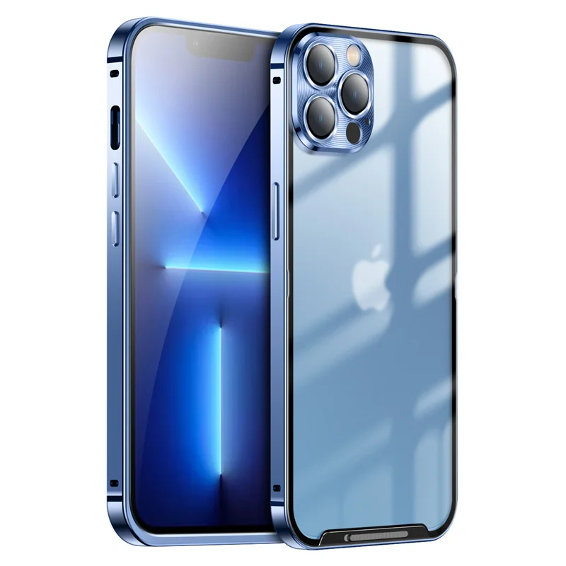 

New Streamer Frosted Metal Shell For iPhone 13 Pro Max Aerospace Aluminum Frame For iPhone 12 Pro Translucent Frosted Back Cover