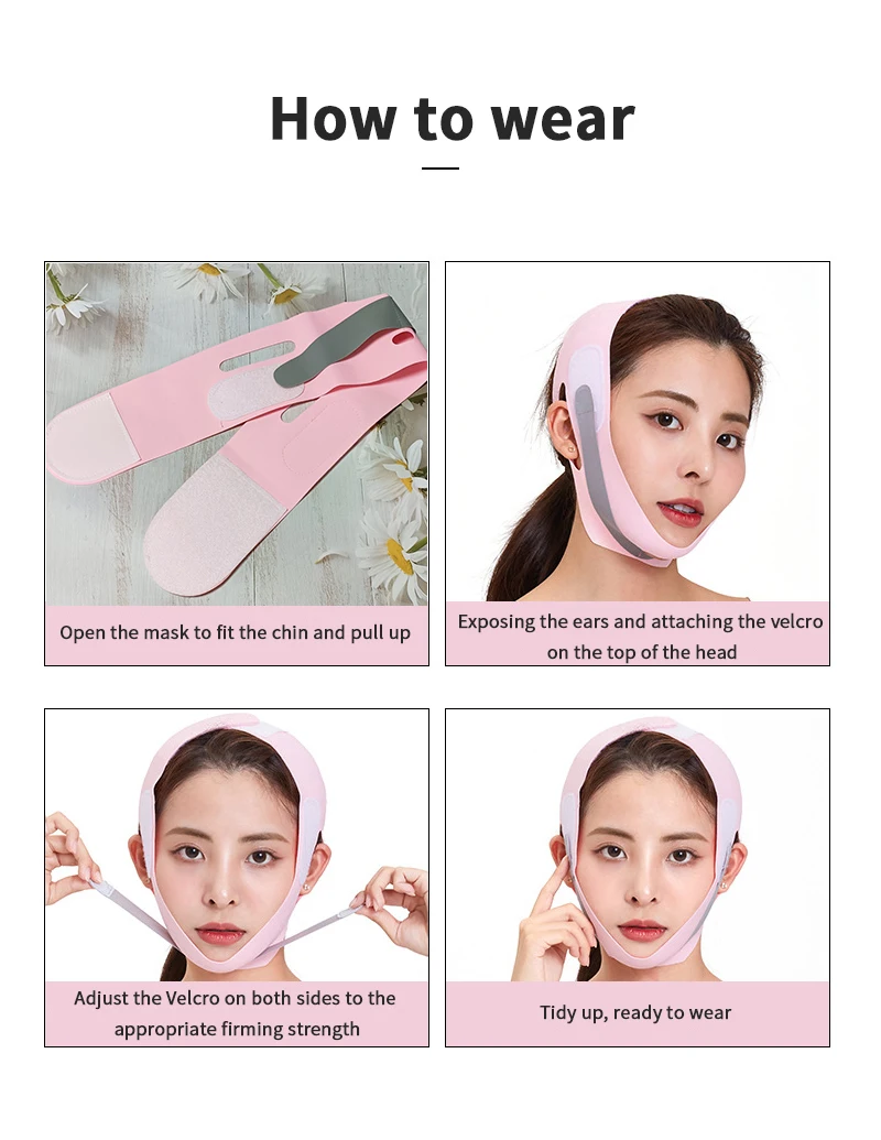 Маска для похудения с подбородком лица Ультратонкий ремень бандаж женщин