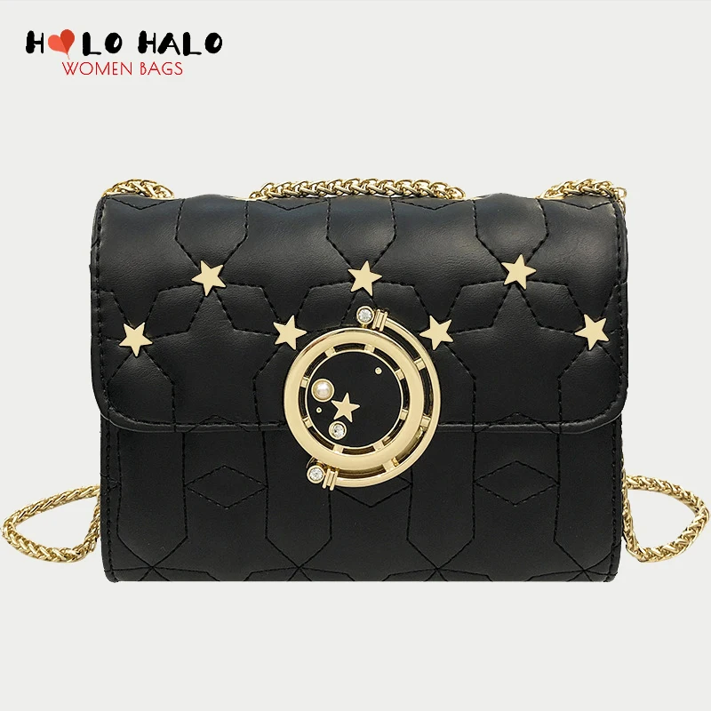 

Модная сумка через плечо со звездами для женщин, нишевая повседневная женская сумочка через плечо из искусственной кожи, однотонный кошеле...