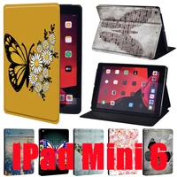 tablet case for ipad mini 6 case 2021 ipad mini 6th generation 8 3 inch butterfly pattern leather stand protective case