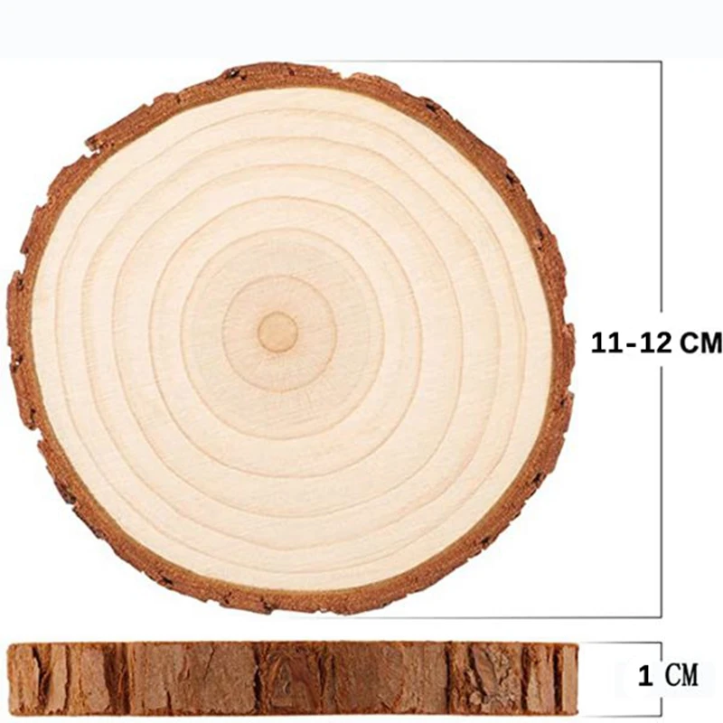 10Pcs/Lot Pine Wooden Chips Cut Pieces Wood Log Sheet Rustic Wedding Decor Party Centerpieces Vintage Country Style