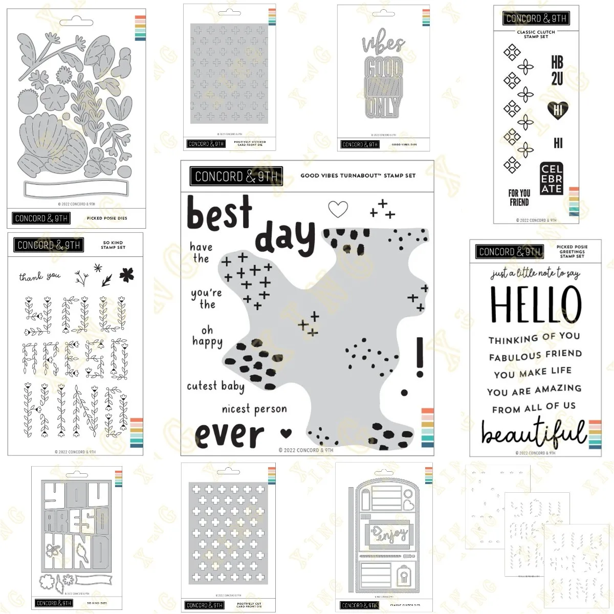 

2023 New Hello Best Day You Are So Kind Cross Metal Cutting Dies Clear Stamps Stencil for Scrapbook Diary Decoration Template