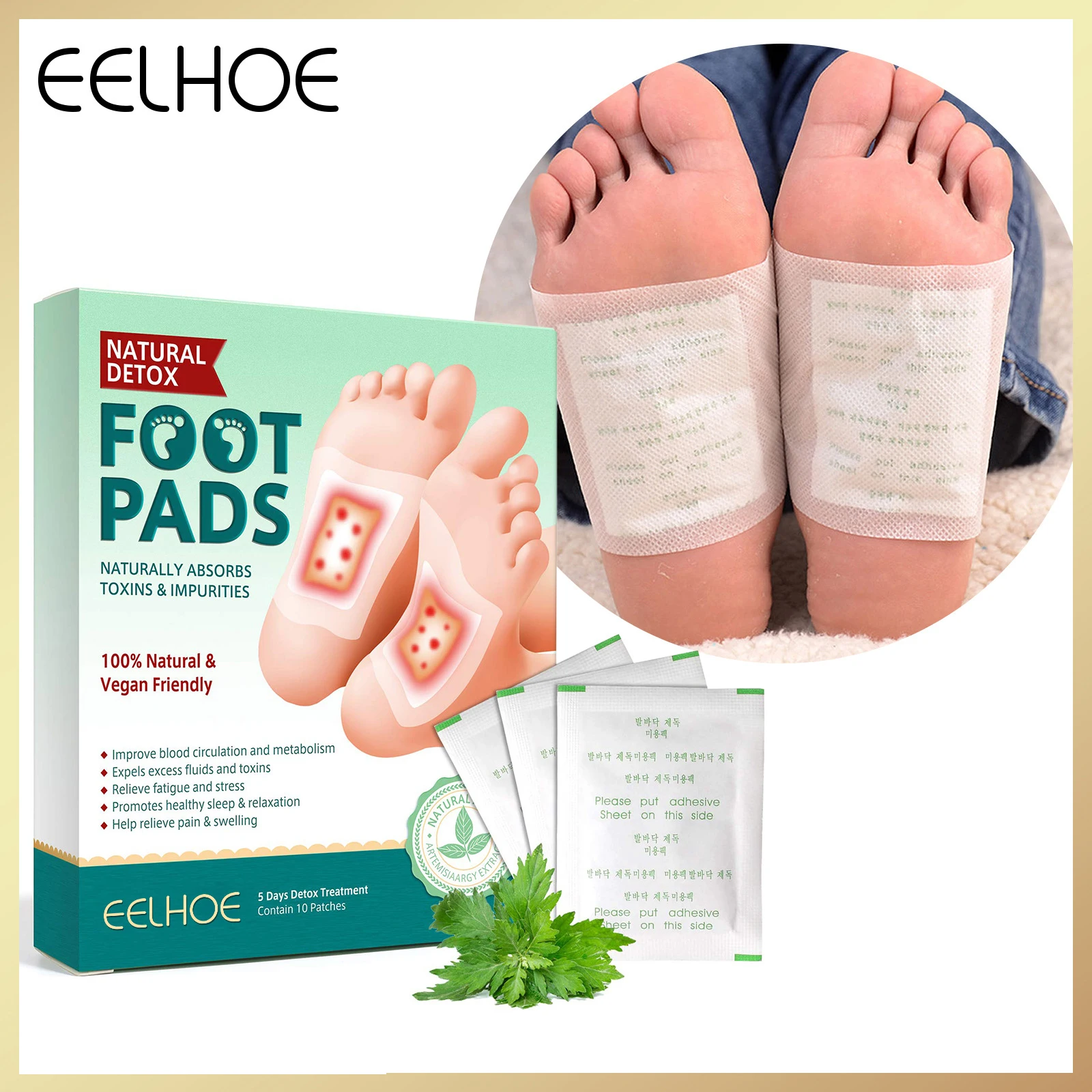 

10pcs Deep Cleansing Foot Pads Detox Foot Patches Natural Detoxification Body Toxins Feet Slimming Improve Sleep Dropshipping