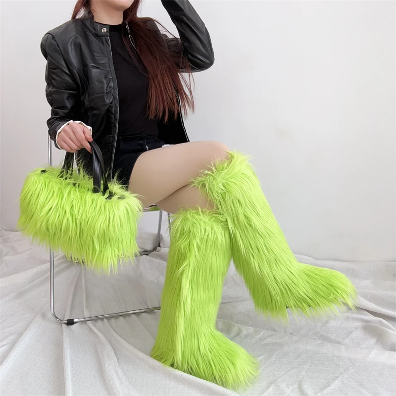 Дизайнерская пушистая плюшевая сумка на плечо теплые сумки из искусственного