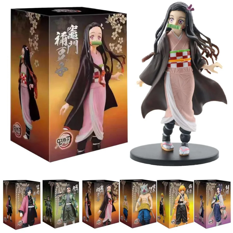 

Anime 16CM Demon Slayer Kimetsu no Yaiba figure Kamado Tanjirou Action Figure Agatsuma Zenitsu Nezuko Warrior PVC Model Toys