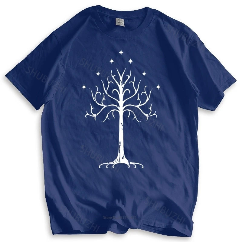 

mens short sleeve t shirt White Tree Of Gondor Tolkien T-Shirt Premium Cotton Mordor Middle Earth tee-shirt male summer tops