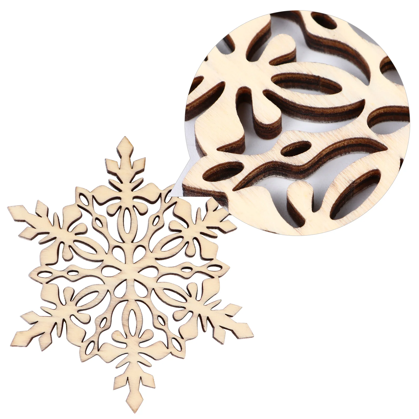 

7 Pcs Snowflake Potholders Placemat Christmas Wood Coaster Wooden Table Supplies Placement Coasters