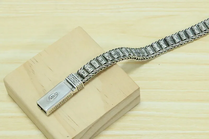 Мужской браслет щедрый из стерлингового серебра S925 мужской ретро-узор мира шесть