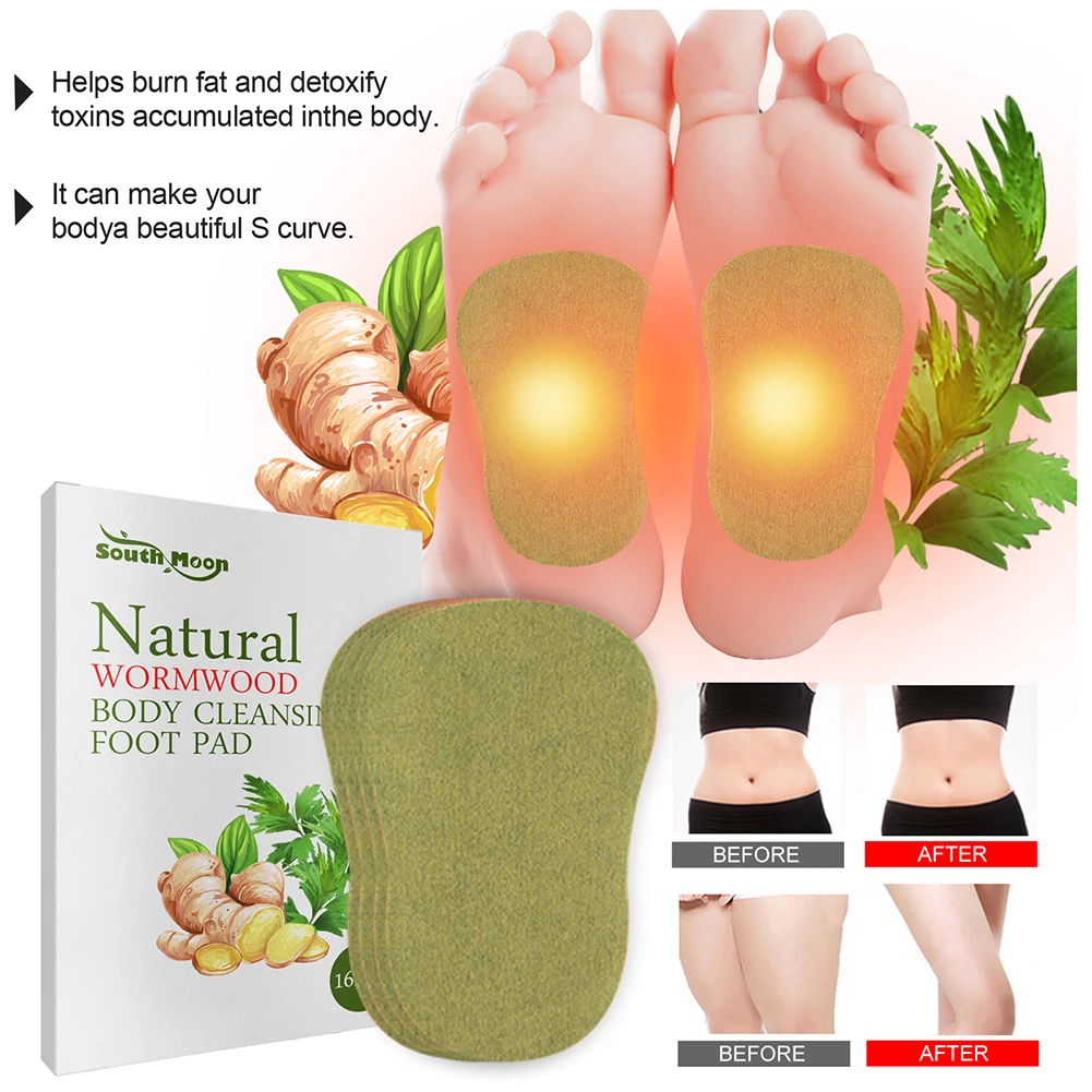 

16pc Deep Cleansing Natural Wormwood Body Cleansing Foot Pads Stress Relief Deep Sleep Body Toxins Feet Slimming Sticker