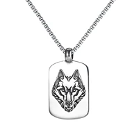 hip hop hipster punk necklace retro bully wolf army pendant chain