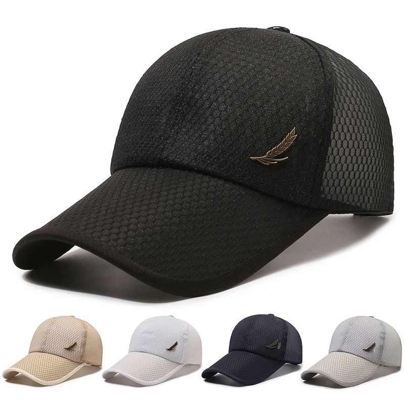 

2023 Summer Men Mesh Baseball Cap Casual Quick Dry Sunhat Outdoor Breathable Sunscreen Fashion Hip Hop Baseball Hats