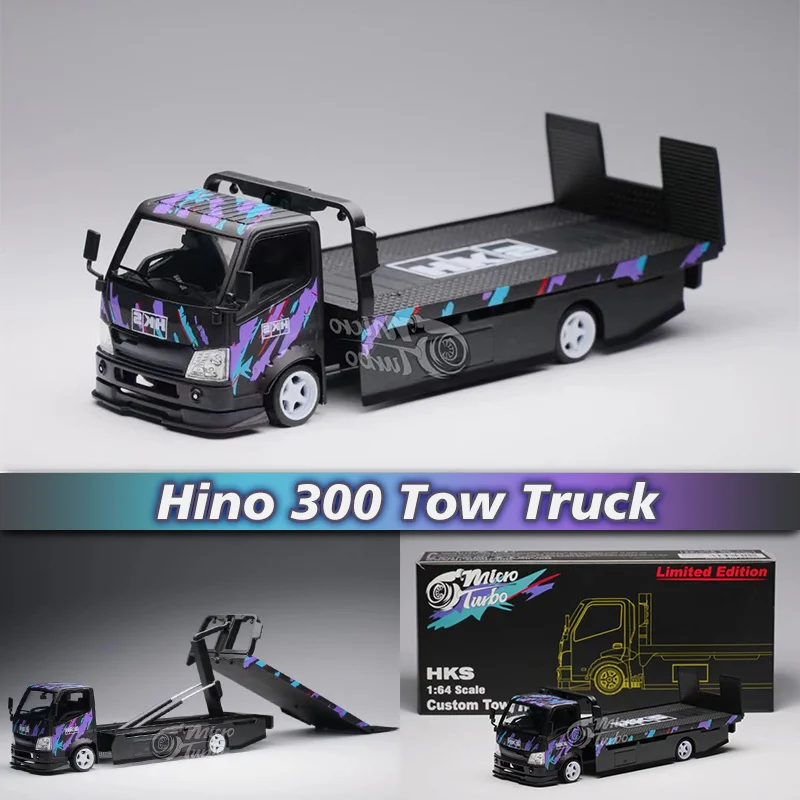 

** Предварительная продажа ** Microturbo MT 1:64, специализированный планшетный буксировочный грузовик, Коллекционная модель автомобиля, миниатюрны...