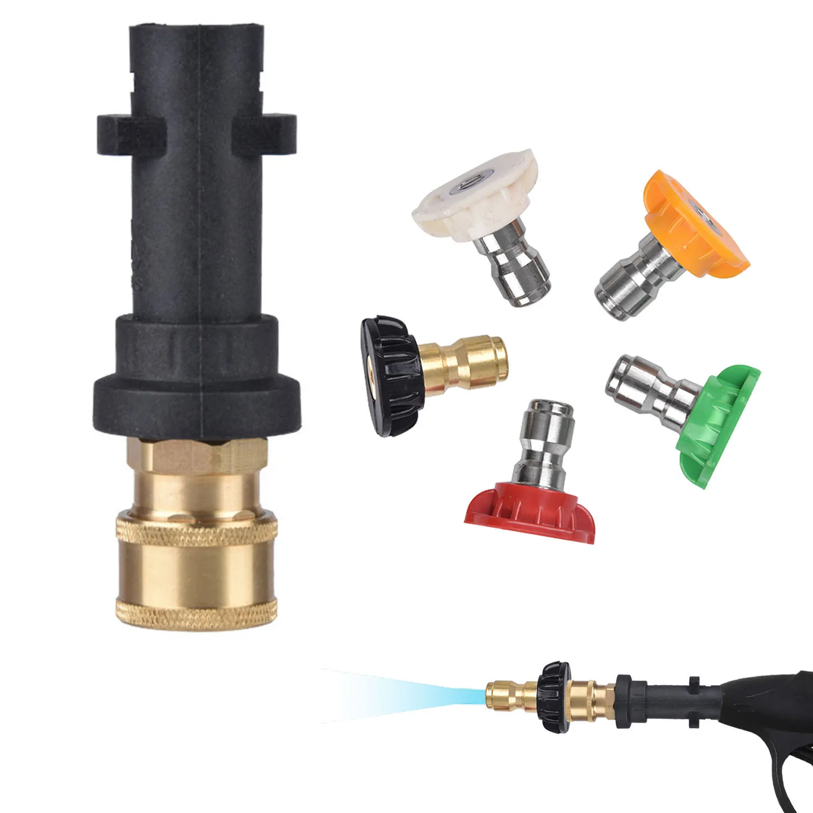 

High-pressure Wash WaterGun Connector 1/4 Quick-connect Conversion Connector Cleaning Machine Accessories For Car Washer