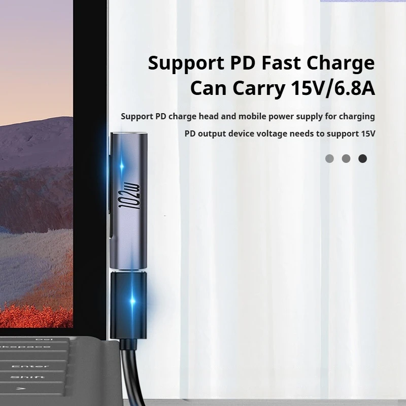 Адаптер для зарядки Surface Connect Plug to USB C PD 15 В 3 А совместимый с Pro 7/6/5/4/3 Laptop3/2/1 Book Go