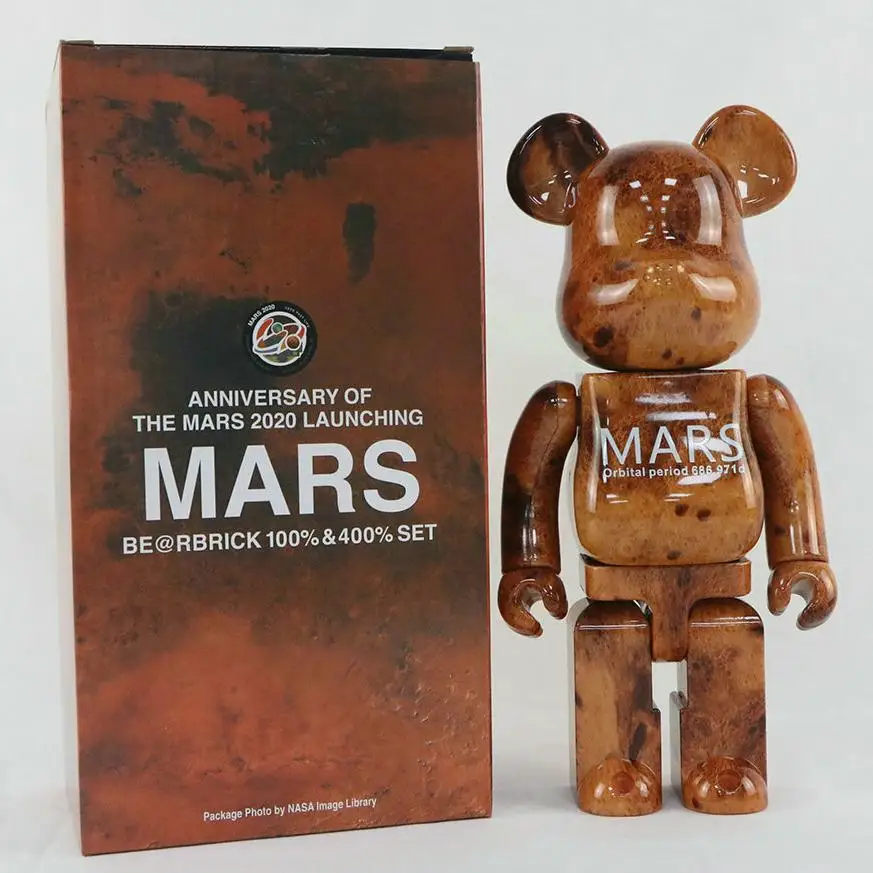

Bearbrick Mars Pattern Blocks Bear 400% Furnishing Articles 28 CM Tide Violence Bear Toys Desktop Fashion Accessory