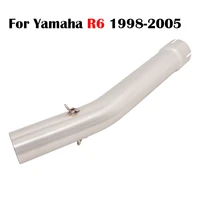 for yamaha r6 1998 2005 motorcycle exhaust middle link pipe stainless steel mid connect tube slip on 51mm muffler tip