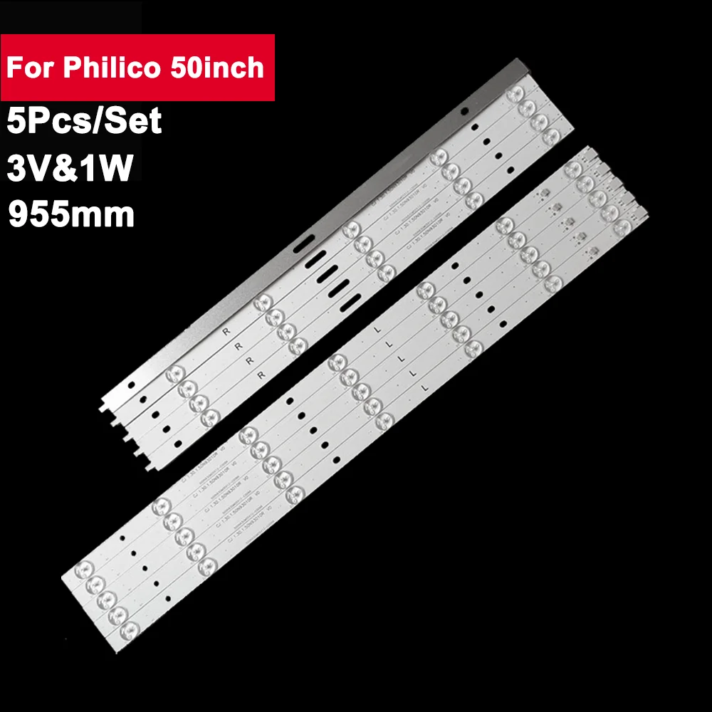 5pcs 530mm+425mm Led Tv Backlights Bar For Philico 50inch 12 lamp Ph50a17,CJ 1.30.1.50N93010R V0 500N93GM05X12-C0096