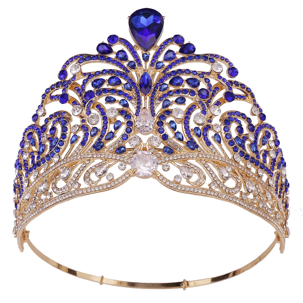 

Beauty Selection Crown Zircon Hair Ornament Crown Exaggerate Luxury Wave Set Rhinestone Princess Bride Jewelry Tiaras Hairwear