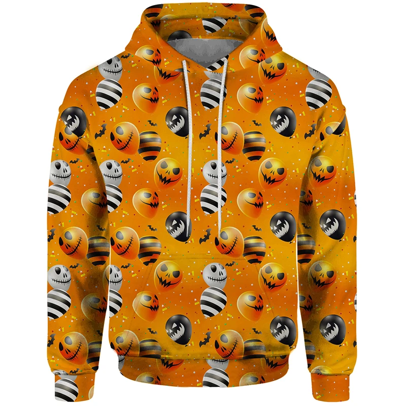 Толстовка с 3D принтом на Хэллоуин тыквенный череп конфетный дизайн пуловер