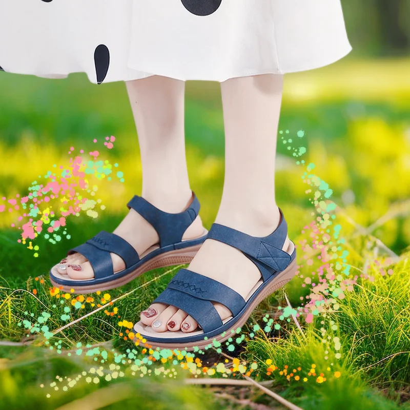 

Женские сандалии на платформе, этническая нескользящая обувь с бусинами и эластичным ремешком, лето 2023