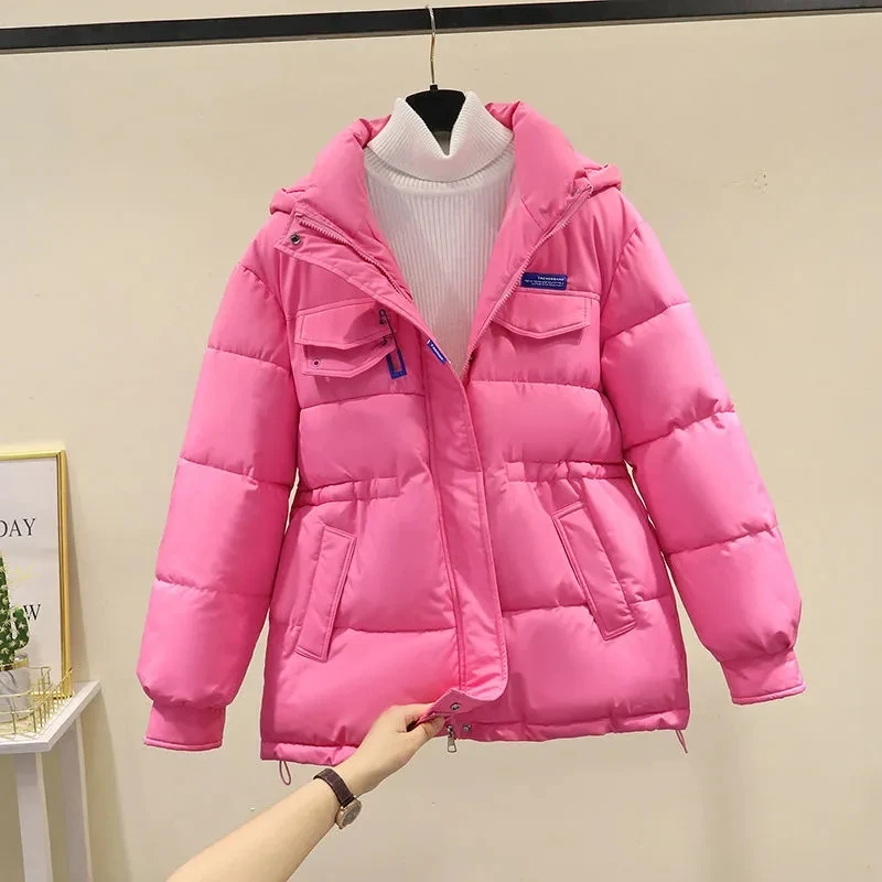 Blue Women Winter Down Jacket 2022 Winter Jacket New Warm Thick Parkas Coat Korean Loose Hooded Cotton Coat Women Outwear