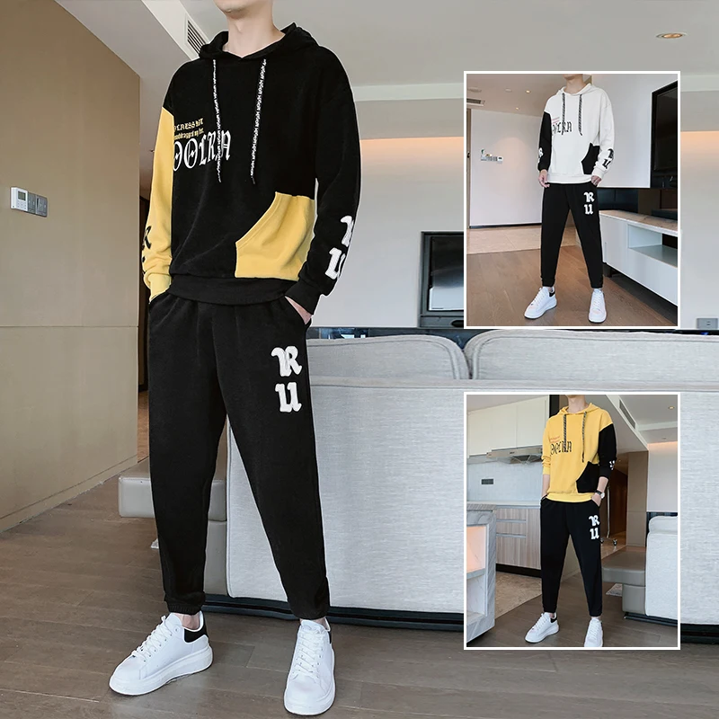 

Осенний свитер с длинным рукавом мужской костюм 2022 весна и осень брендовый повседневный костюм из двух предметов ins