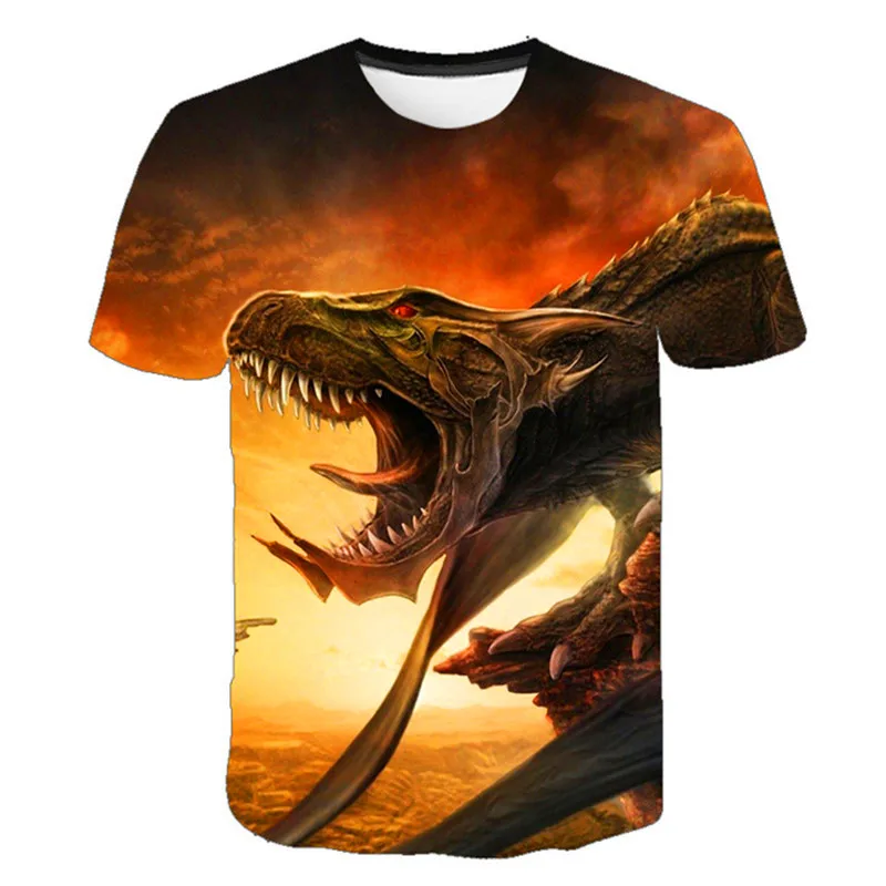 

Summer 2022 Jurassic World Fashion Kids T-shirt Boys T-shirt Boys Clothing Dinosaur Printed T-shirts Kids Clothing 4-14 years