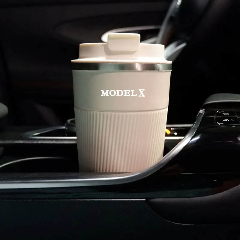 510ML Non-Slip Coffee Cup For Tesla Model X Travel Car Thermal Mug For Tesla Model 3 Model Y Model S Model X P100D Accessories