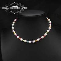 glseevo colored heart shaped natural pearls woman adjustable necklace 2022 korea fashion popular accessories girlfriend gifts
