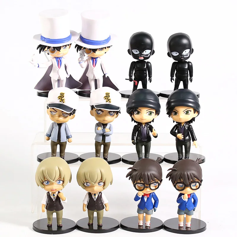 

Detective Conan Edogawa Konan Kaitou Kiddo Hattori Heiji Furuya Rei Akai Shuuichi Murderer Q Version Dolls Figures Toys 6pcs/set