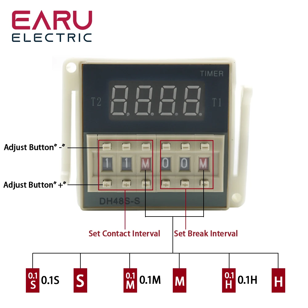 Реле времени с цифровым дисплеем устройство задержкой 12 В 24