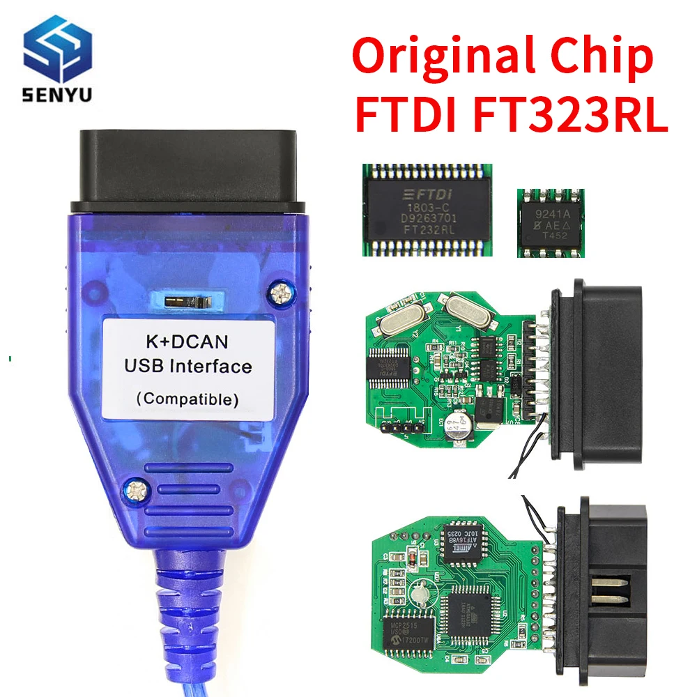 Инструмент для диагностики автомобиля для BMW K + DCAN FTDI FT232RL с переключателем K DCAN K CAN OBD 2 IN-PA кабель сканера E60 E90 E92 E93 pk CH340 чип