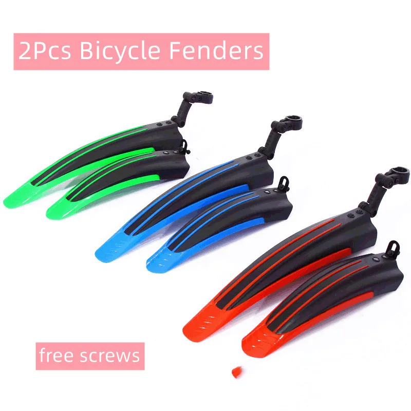 

2Pcs Bicycle Fenders Mountain Road MTB Bike Mudguard Front Rear Bike Tool Plastic Mud Guard Wings for Bicycle Accessories