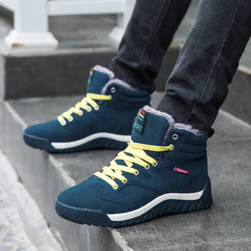 Зимние ботинки для мужчин зимняя обувь на шнуровке до щиколотки мужские