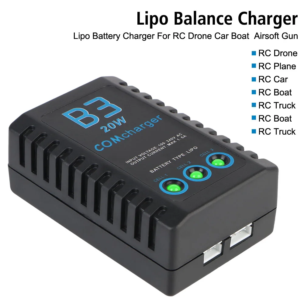 2S-3S RC Balance Charger Светодиодные фонари Для Автомобиля Вертолета LiPo Зарядное