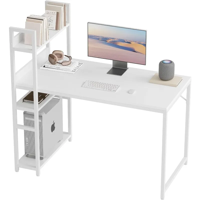 

CubiCubi компьютерный стол 47 дюймов с полками для хранения учебный письменный стол для дома и офиса, современный простой стиль, Деревенский коричневый