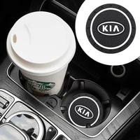 12pcs car silicone coaster fashion simple cup holder non slip mats for kia rio sportage soul k2 cerato picanto ceed accessories
