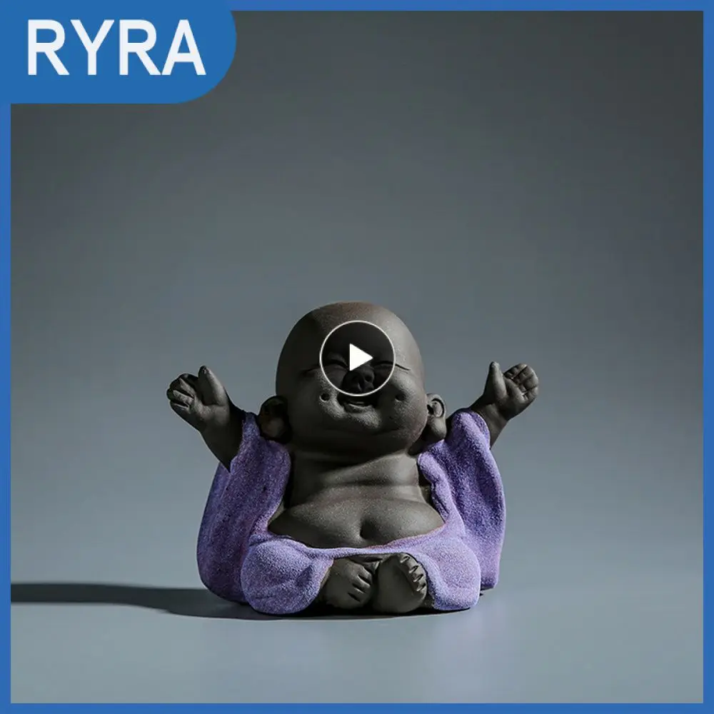 

Creative Tea Toys Exquisite High Temperature Resistant Maitreya Buddha Statue Christmas Gift Flat Anti Skid Base Car Dashboard