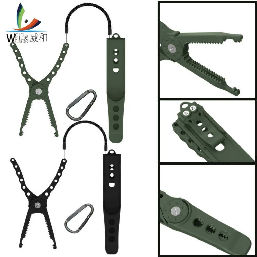 Fishing Pliers Tongs Gripper Cutter Plier Lip Controller with Carabiner Live Fish Buckle Clamp Clip Tackles Gear Supplies