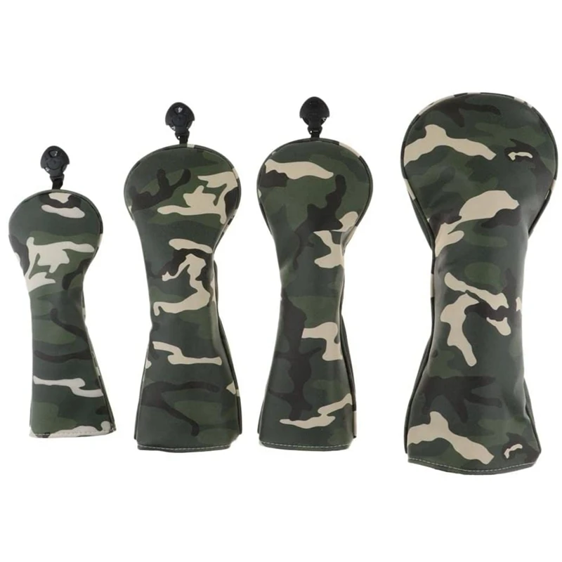 

Top!-Golf Camouflage Putter Cover Pu Waterproof Fabric Thickened Plush Wood Cover 1/3/5/Ut Wood Cover 4/Group Set Army Green